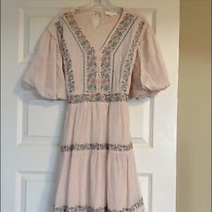 Pink Embroidered Dress